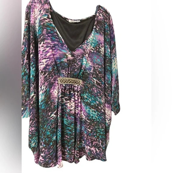 Jennifer Lopez Purple and Blue Patterned Tunic - Picture 1 of 10
